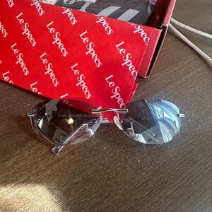 Brand New Sold Out Le Specs limited edition Silver Slinky sunglasses